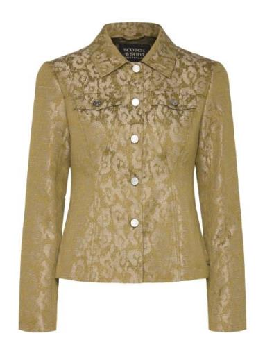 Jacquard Fitted Trucker Blazer Scotch & Soda Khaki