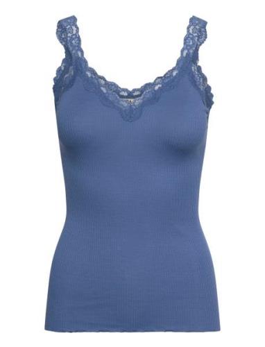 Rmwbalta Modal Sl V-Neck Top RM By Rosemunde Blue