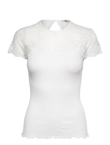 Rmwbea Lace Heartshape Ss Top RM By Rosemunde White