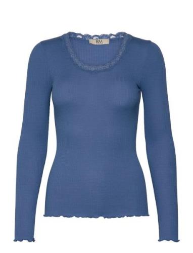 Rmwbalta Modal Ls Lace Blouse RM By Rosemunde Blue