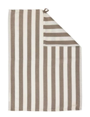 Kitchentowel Striped Mole/White ERNST Brown