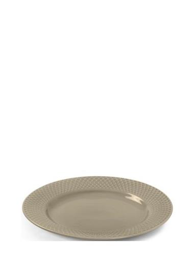 Rhombe Earth Lunch Plate Ø23 Cm Clay Lyngby Porcelæn Brown