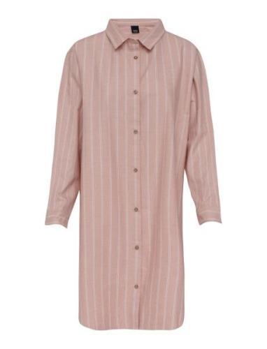 Pilen Yarndyed Flannel Night Shirt Høie Of Scandinavia Pink