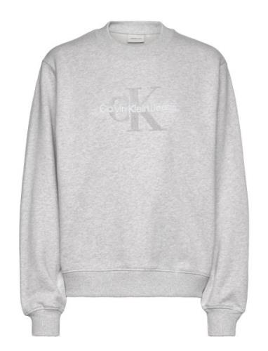 Chenille Monologo Crewneck Calvin Klein Jeans Grey