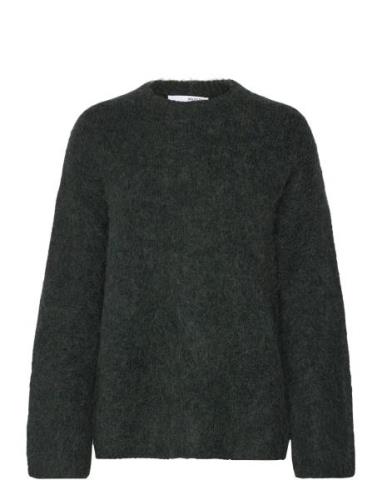 Slfgabella Ls Knit O-Neck Camp Selected Femme Black