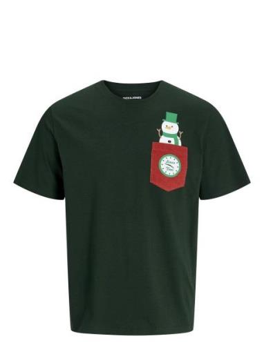 Jjxmas Pocket Tee Ss Crew Neck Jnr Jack & J S Green