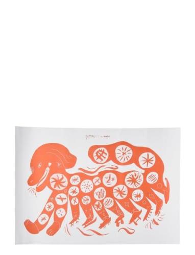 Four Creatures - Red - 50X70 MADO Orange