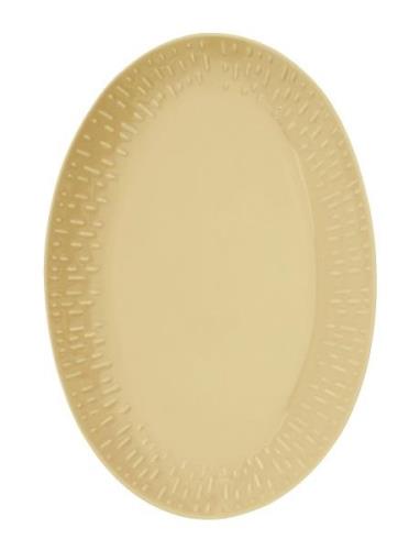 Confetti Oval Dish W/Relief 1 Pcs. Giftbox Aida Yellow