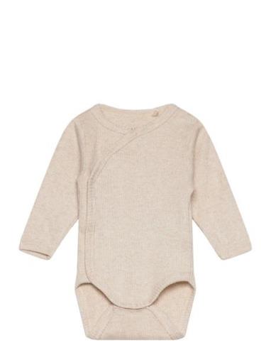 Wrap Body Ls Rib Fixoni Beige