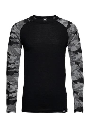 Camo Merino Wool Crew Bula Grey