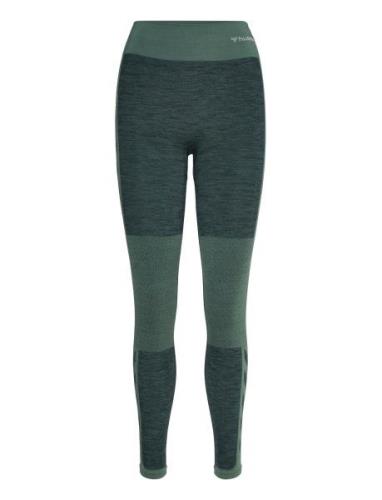 Hmlclea Seamless Mid Waist Tights Hummel Green