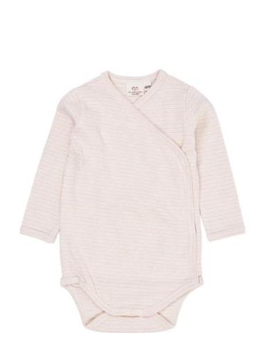 Baby Striped Wrap Body Long Sleeve Copenhagen Colors Pink