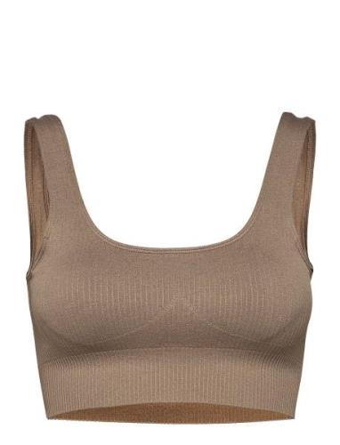 Espresso Ribbed Seamless Bra Aim´n Beige