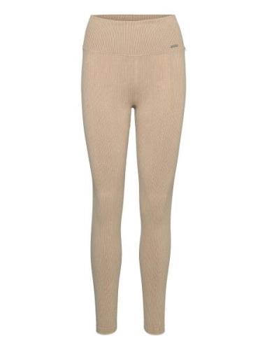 Ribbed Seamless Tights Aim´n Beige