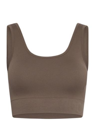 Soft Rib Seamless Crop Top Moonchild Yoga Wear Brown