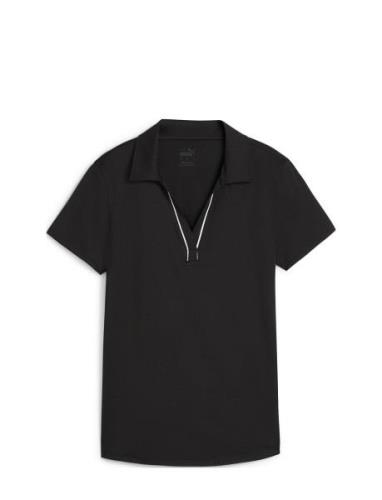 W Cloudspun Piped Ss Polo PUMA Golf Black