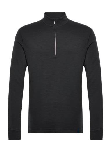 Wool/Bamboo Half Zip Sweater Panos Emporio Black