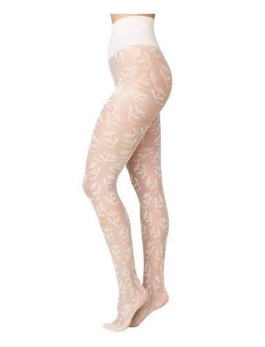 Flora Flower Tights Swedish Stockings White