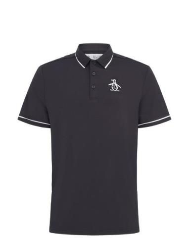 Heritage Piped Polo With Over D Logo Original Penguin Golf Black