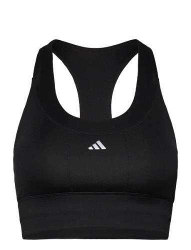 Run Pocket Medium Support Bra Adidas Performance Black