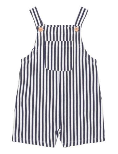 Striped Cotton Dungarees Mango Navy