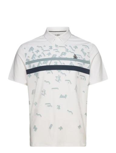 Got Game Engineered Stripe Novelty Print Polo Original Penguin Golf Wh...