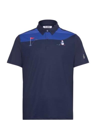 Pete-On-The-Green Novelty Colour Block Polo Original Penguin Golf Navy