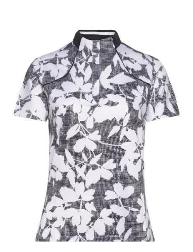 Textured Abstract Floral Polo Callaway Grey