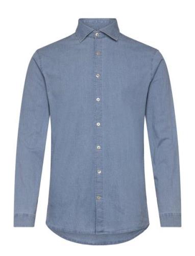 Soft Indigo Stretch Shirt L/S Lindbergh Blue