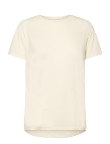 Lizzy W Slub S/S Tee Athlecia Beige