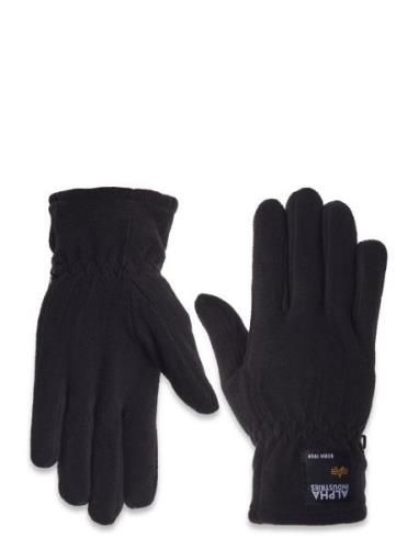 Label Fleece Gloves Alpha Industries Black