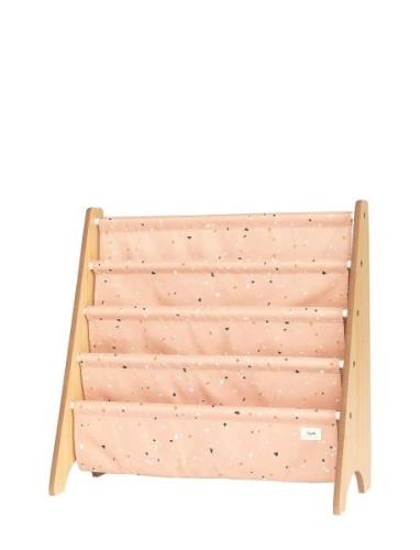 3 Sprouts Book Rack, Terrazzo/Clay 3 Sprouts Pink