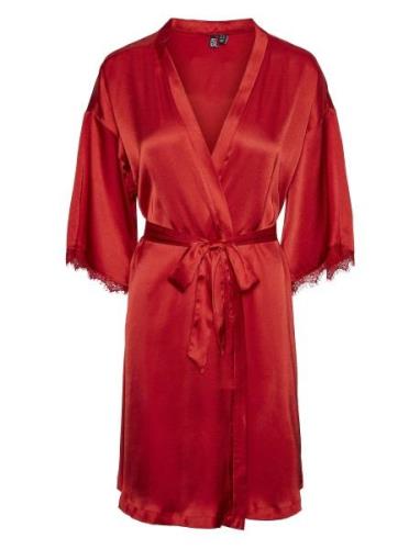 Pcanovi 3/4 Satin Night Kimono Pieces Red