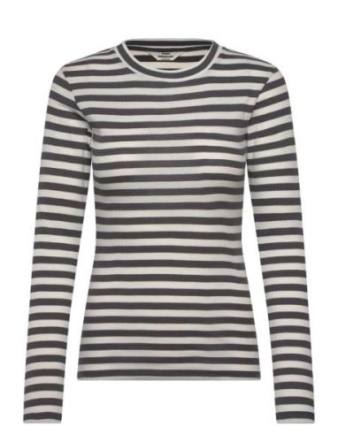 2X2 Cotton Stripe Tuba Tee Ls Mads Nørgaard Black