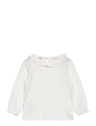 Ruffled Collar T-Shirt Mango White