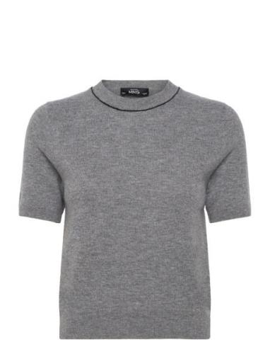 100% Wool Short-Sleeved Sweater Mango Grey