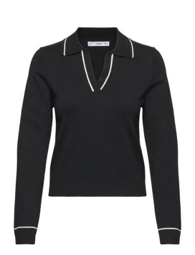 Polo-Neck Knitted Sweater Mango Black