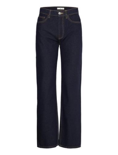 High Waist Straight Jeans Mango Navy