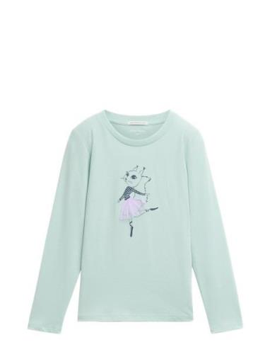 Tulle Artwork Longsleeve Tom Tailor Green