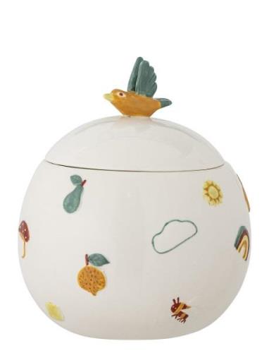 Agnes Jar W/Lid Bloomingville White