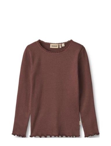 Rib T-Shirt L/S Reese Wheat Burgundy