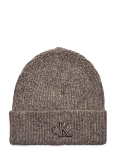 Thick Embroidery Beanie Calvin Klein Brown