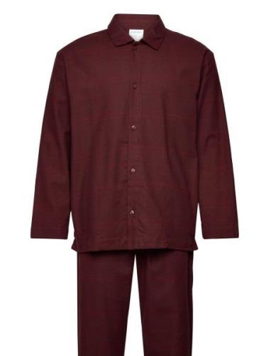 L/S Button Down Pant Set Calvin Klein Burgundy