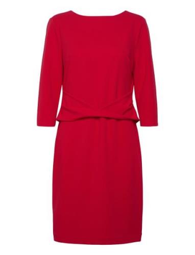 Scuba Crepe Dress Front Twist Calvin Klein Red