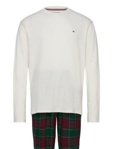 Ls Waffle Flannel Pj Set Tommy Hilfiger White