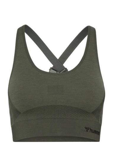 Hmlclea Seamless Sports Top Hummel Khaki