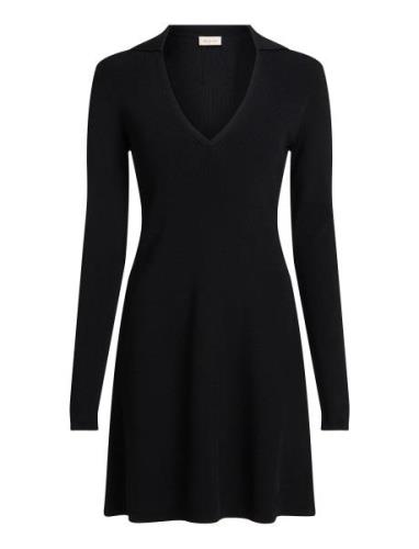 V-Neck Rayon Sweater Dress Calvin Klein Jeans Black