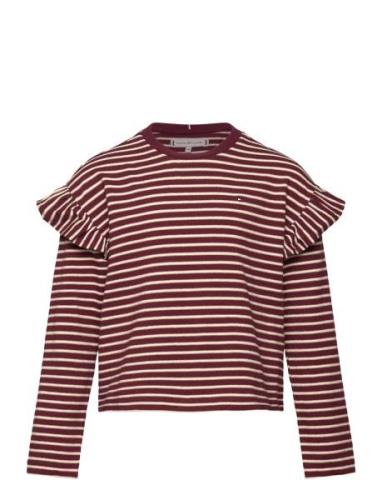 Stripe Tee Ls Tommy Hilfiger Burgundy