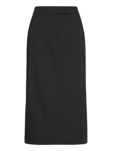 Soft Crepe Midi Pencil Skirt Calvin Klein Black