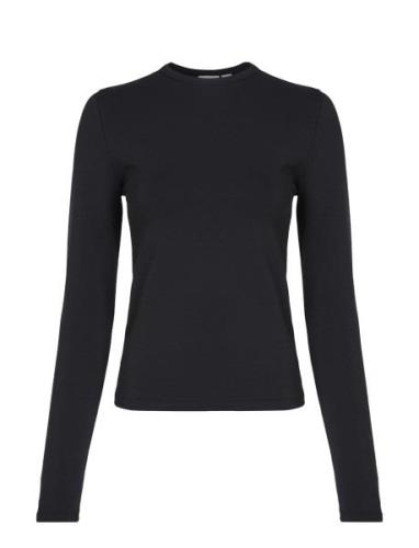 Modal Stretch Slim C-Neck Top Ls Calvin Klein Black